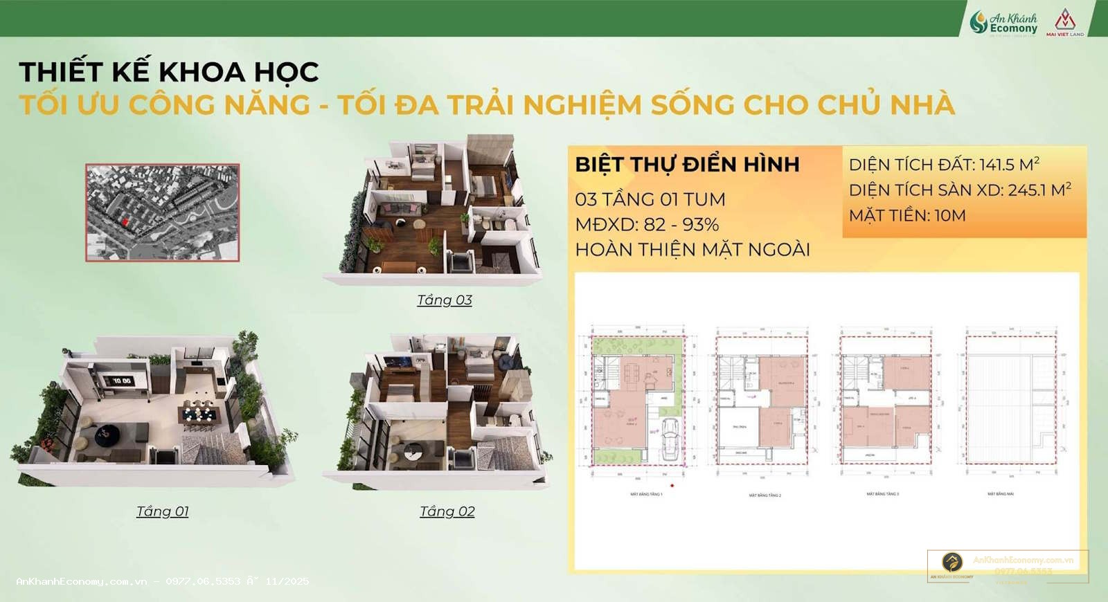 Mặt bằng biệt thự An Khánh Ecomony
