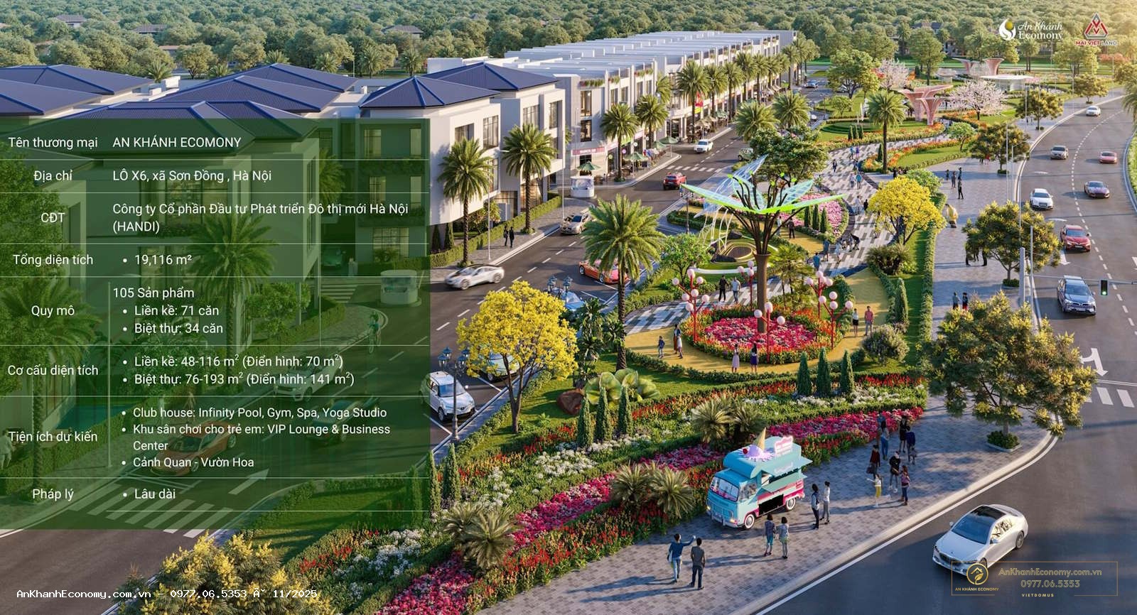 Phối cảnh tổng thể An Khánh Ecomony tại Bắc An Khánh do HANDI phát triển (11/2025)