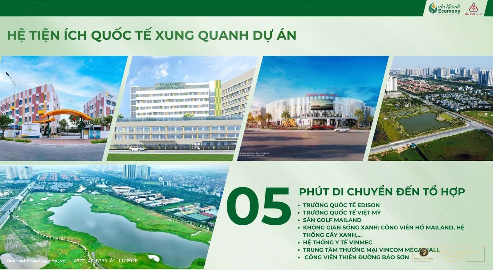 Liên kết tiện ích vùng của An Khánh Ecomony: giáo dục, y tế, thương mại và giải trí trong bán kính 2 km